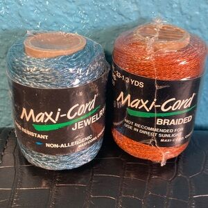 2 NWT Maxi-Cord Jewelry Braid (color Steel Blue B13) + Braided (color R21 Rust)